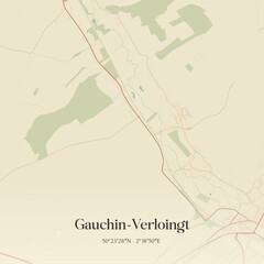 Obraz premium Vintage map of Gauchin-Verloingt, France.