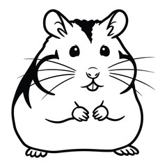 Happy Cute Hamsters silhouette vector illustration graphic.