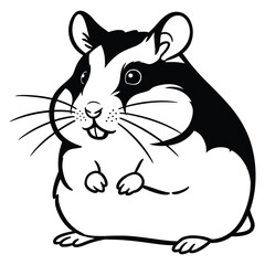 Cute Hamsters silhouette vector illustration.