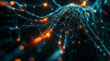 Neural Cyber Brain in Quantum Computing and AI Technology Concept