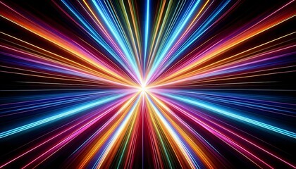 Abstract Colorful Light Beams Background.