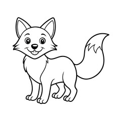 smiling cat line art