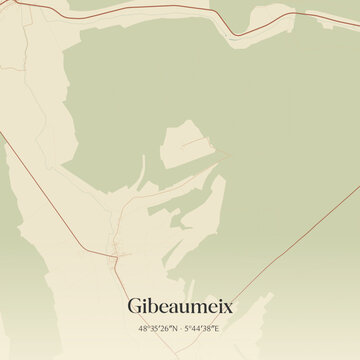 Vintage map of Gibeaumeix, France.