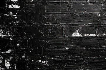 Texture of a black painted brick wall as a background or wallpaper