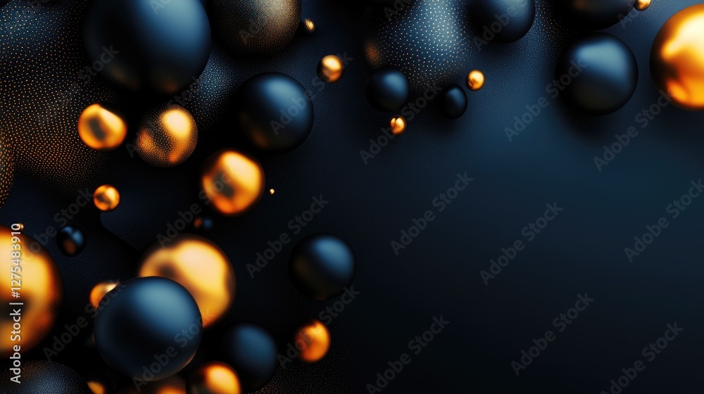 Aufkleber fluid 3d shapes with metallic textures and gradient colors, creating a striking abstract design on a
