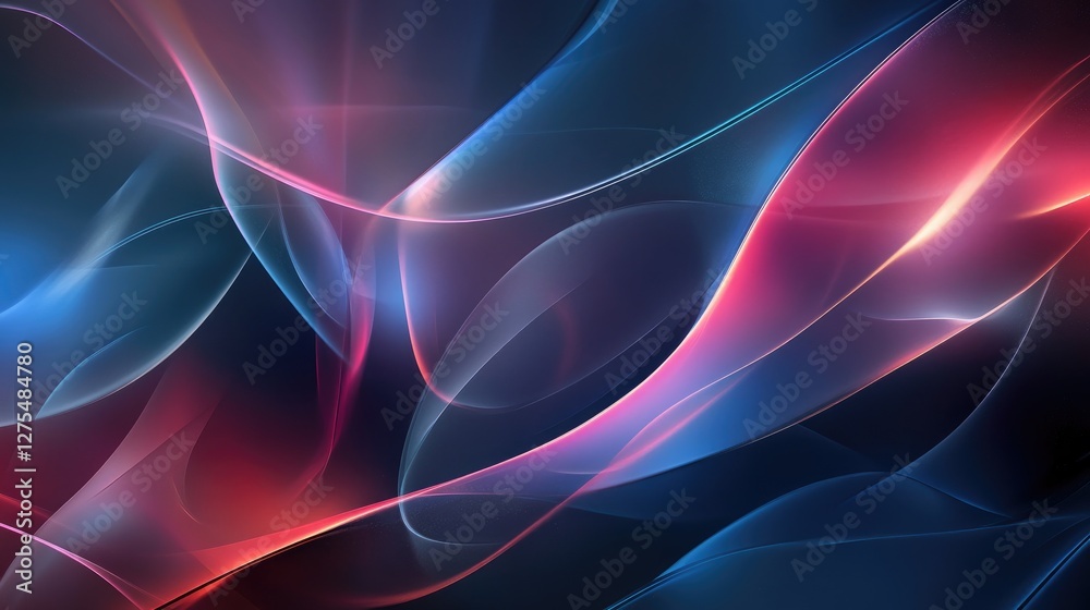 Aufkleber Futuristic layered 3D background with transparent shapes and glowing edges, creating a sleek, tech-inspired design full of depth and complexity