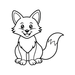 smiling cat line art