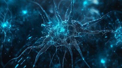 Neural Cyber Brain in Quantum Computing and AI Technology Concept
