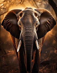 Fototapeta premium African elephant with realistic details 
