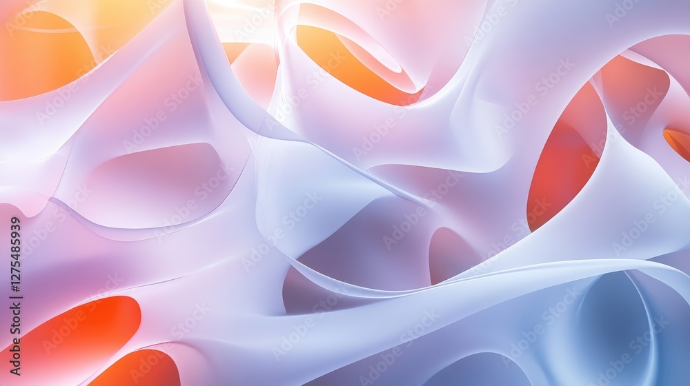 Aufkleber Glowing-edged transparent shapes form a layered 3D abstract background, giving a futuristic, high-tech look with depth and dimension