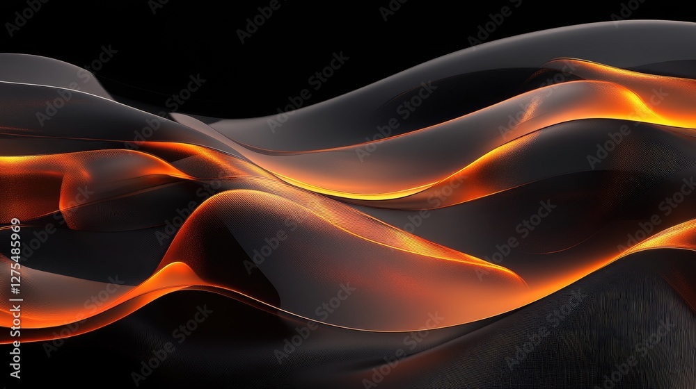 Poster glowing-edged transparent shapes form a layered 3d abstract background, giving a futuristic, high-te