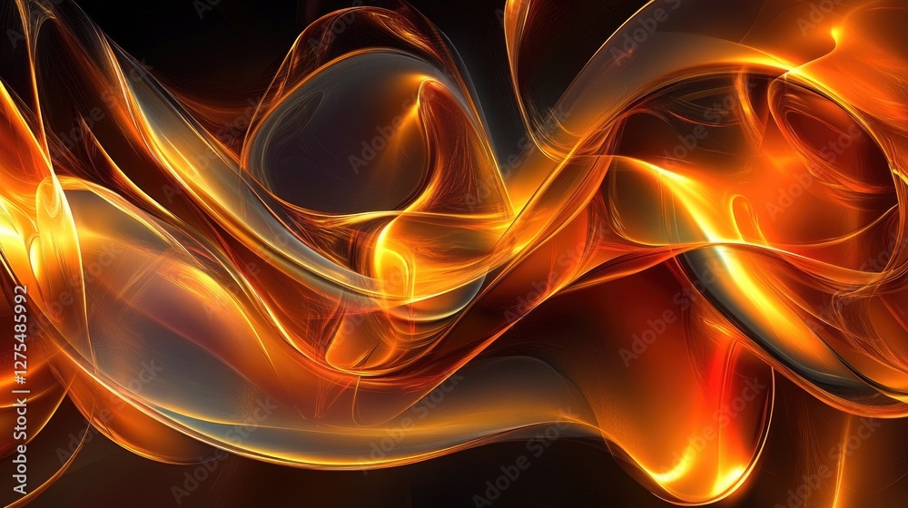 Poster glowing-edged transparent shapes form a layered 3d abstract background, giving a futuristic, high-te