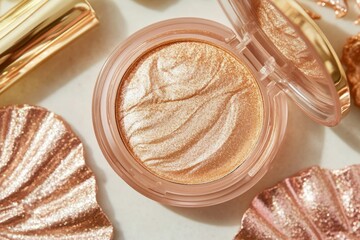 Radiant Gold Shimmer Eyeshadow - Luxury Makeup