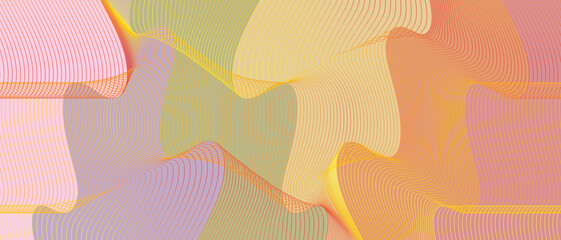 wave vector illustration featuring smooth flowing lines that intertwine and overlap against a vibrant multicolored background