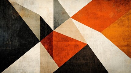 Fototapeta premium Geometric Abstract Art: A Symphony of Triangles and Textures
