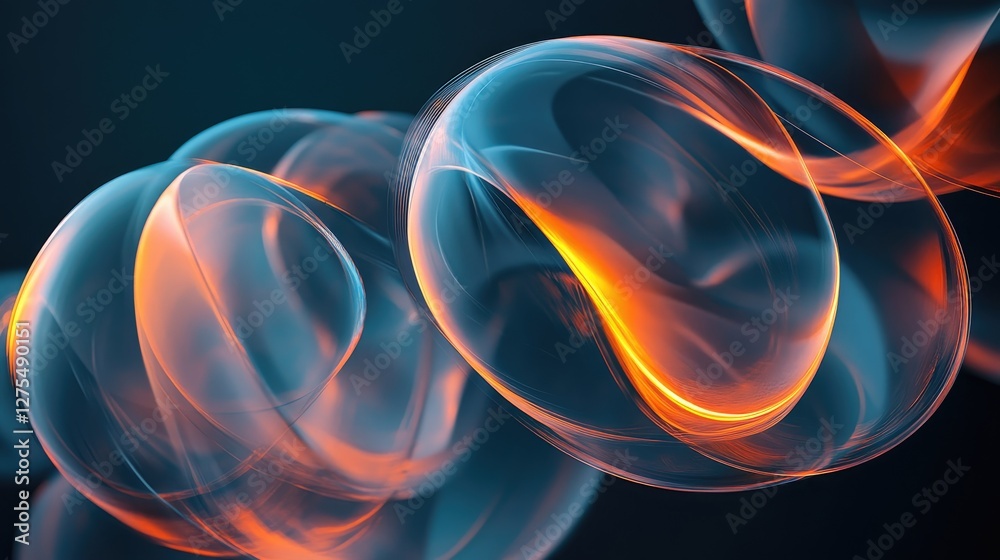 Aufkleber transparent geometric shapes with glowing edges create a dynamic layered 3d abstract design, evoking