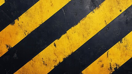 Fototapeta premium Grunge Black and Yellow Industrial Warning Stripe Background Texture