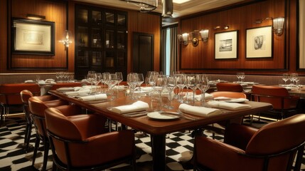 Elegant Dining Room with Modern Decor and Luxurious Table Setting