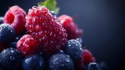 Close-Up of Mixed Berries with High Contrast and Rich Colors