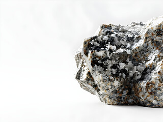 Granite rock isolated on white background.