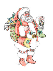 santa claus with gifts