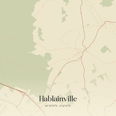 Obraz premium Vintage map of Hablainville, France.