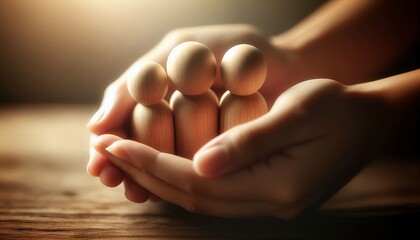 Leadership and Teamwork Concept &ndash; Wooden Figures Representing Business Strategy and Management.