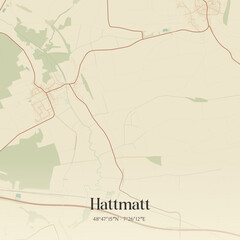 Obraz premium Vintage map of Hattmatt, France.