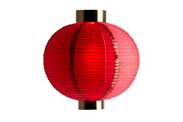 Obraz premium Red Chinese lantern with gold accents and tassels isolated on white transparent background. Symbol of celebration Chinese Lunar New Year and culture