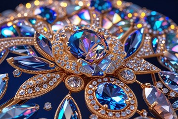 Fototapeta premium Mesmerizing Design of Glittering Crystals and Gems for Luxurious and Artistic Themes