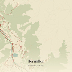 Obraz premium Vintage map of Hermillon, France.