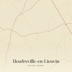 Vintage map of Heudreville-en-Lieuvin, France.
