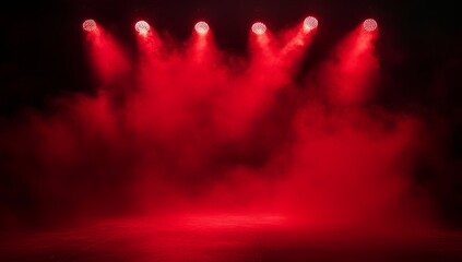 Red stage lights, smoke, dark background, concert (1)