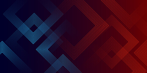 High contrast red and blue glossy stripes. Abstract tech graphic banner design. business corporate abstract presentation background. Suit for business social media post stories and presentation.vector