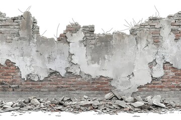 Weathered Wall Texture: Rustic, Aged Brick Background. Perfect for grunge, vintage, industrial, and urban design projects. High-resolution photorealistic image ideal for adding authentic texture and  