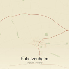 Vintage map of Hohatzenheim, France.