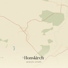 Obraz premium Vintage map of Honskirch, France.