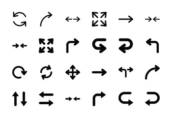 Set of arrows icon symbol vector on white background