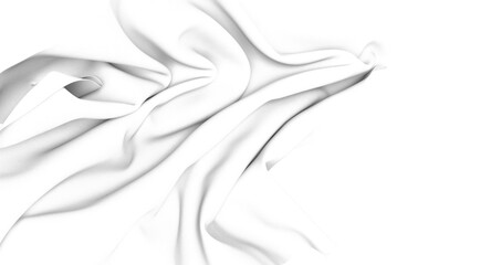 A white fabric drape with soft folds and wrinkles isolated on a white background. Perfect for...