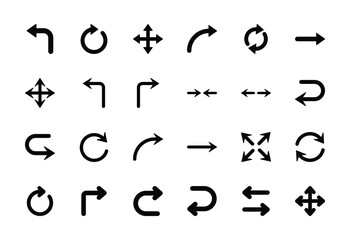 Set of arrows icon symbol vector on white background