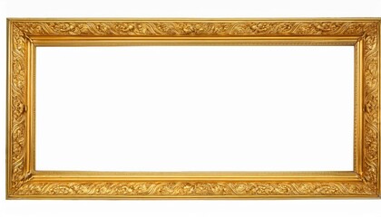Vintage Golden Frame Isolated on White Backdrop Empty Yet Elegant with a Touch of Timeless Glamour