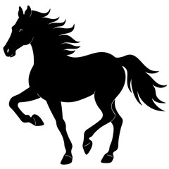 horse silhouette isolated on white