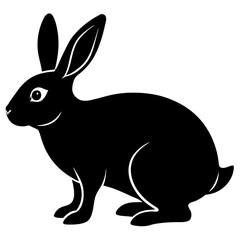 black silhouette of a rabbit