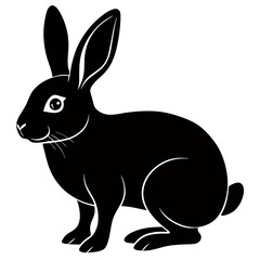 black rabbit vector illustration