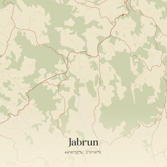 Obraz premium Vintage map of Jabrun, France.