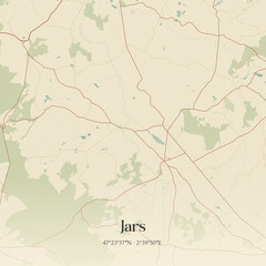 Vintage map of Jars, France.