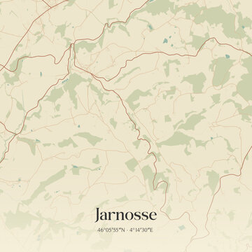 Vintage map of Jarnosse, France.
