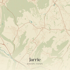 Obraz premium Vintage map of Jarrie, France.