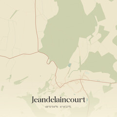 Obraz premium Vintage map of Jeandelaincourt, France.