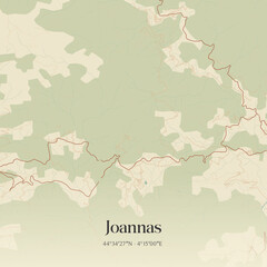 Obraz premium Vintage map of Joannas, France.